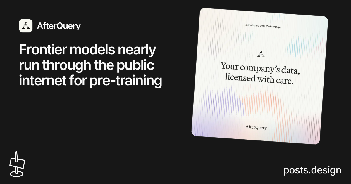 AfterQuery: Frontier models nearly run through… — social video