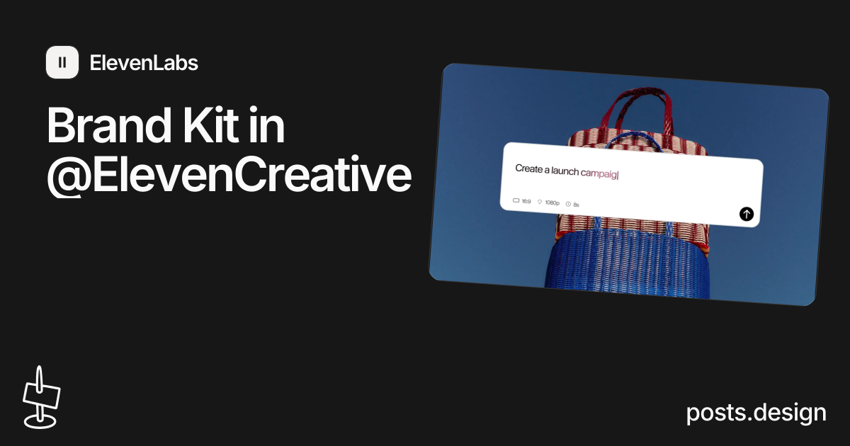 ElevenLabs: Brand Kit in @ElevenCreative — social post design example