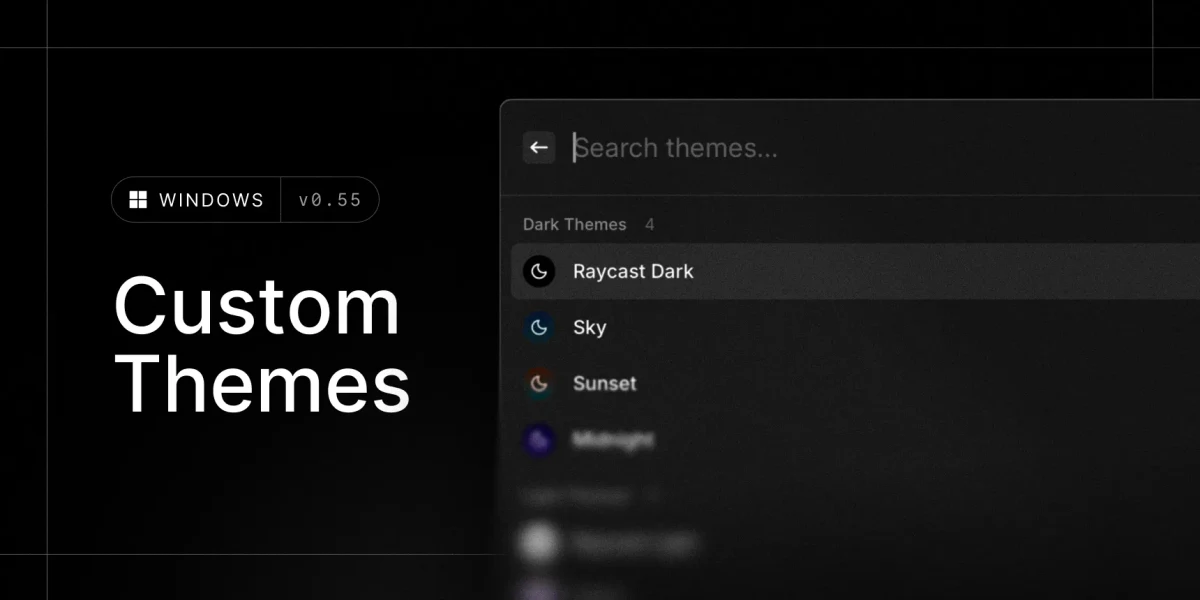 Raycast Windows custom themes — public bluesky post media curated for social post design inspiration.