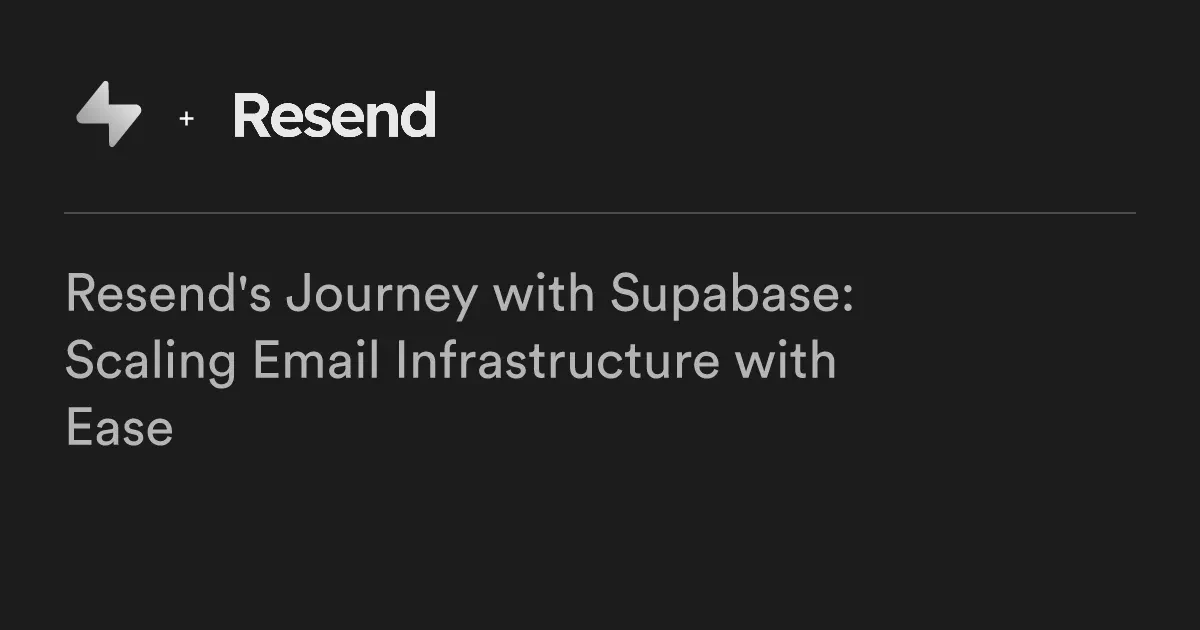 Resend on Supabase backend focus — public bluesky post media curated for social post design inspiration.