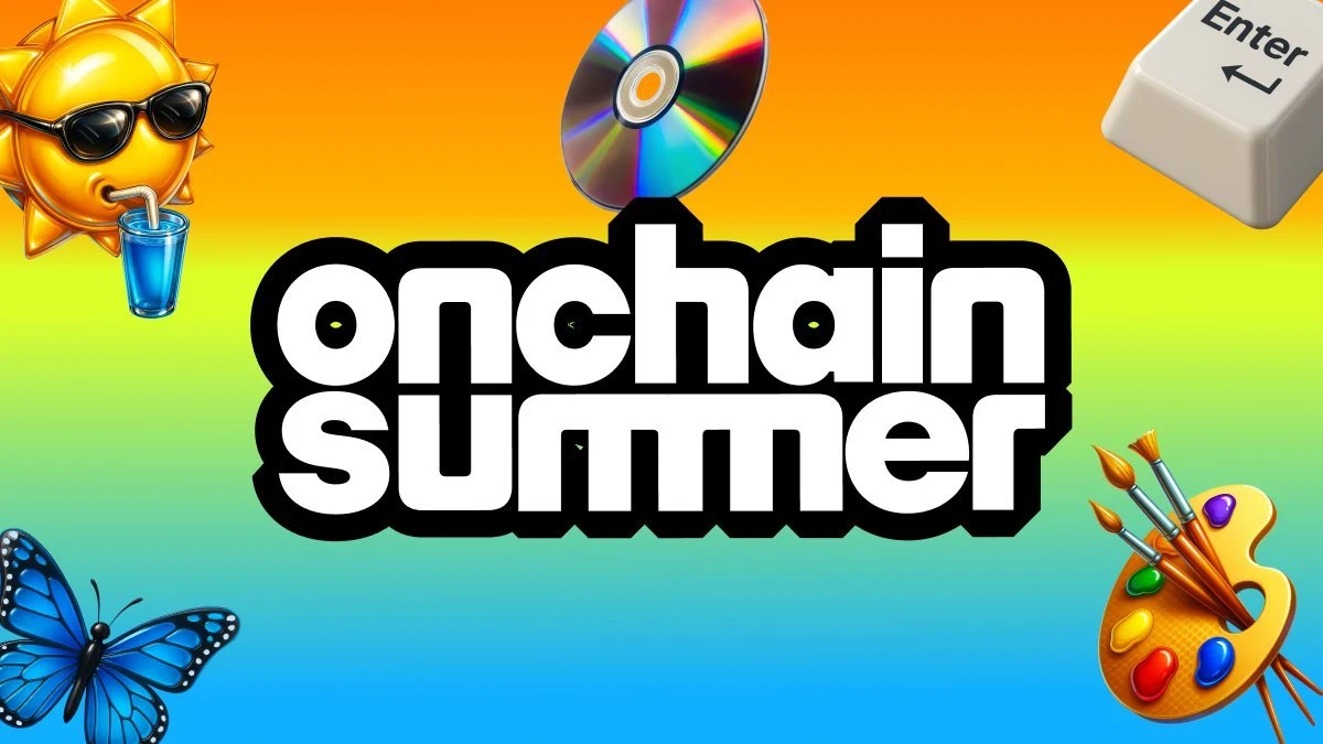 Base Onchain Summer campaign card — public farcaster post media curated for social post design inspiration.