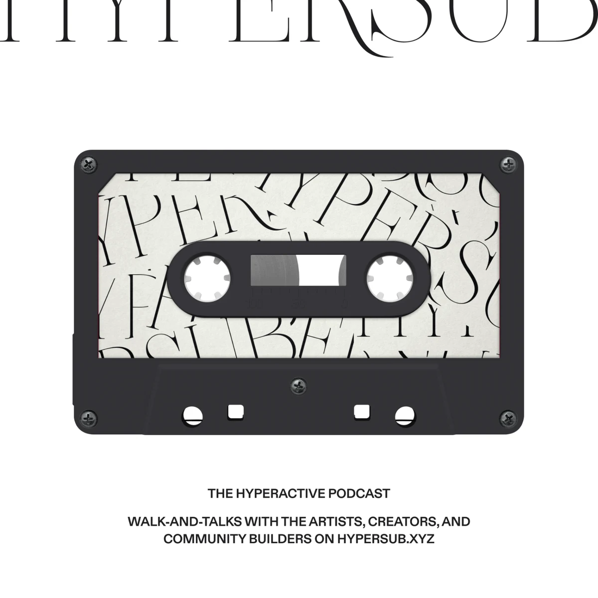 Fabric excited to announce Hyperactive: a weekly podcast with the artists… — public farcaster post media curated for social post design inspiration.