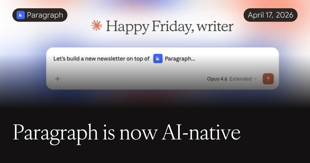 Paragraph AI-Native Launch Card — public farcaster post media curated for social post design inspiration.