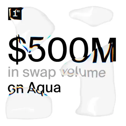 $500M in swap volume has now gone through 1inch Aqua — public x-twitter post media curated for social post design inspiration.
