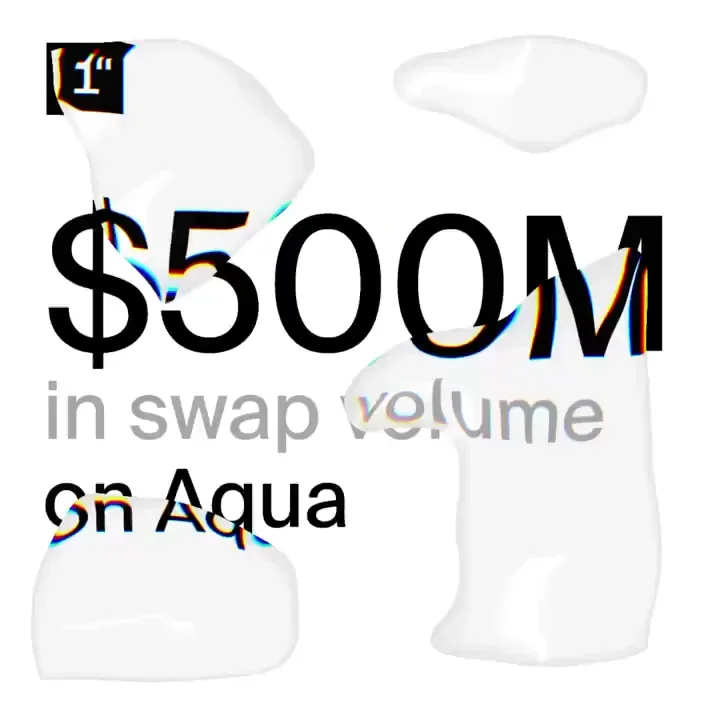 $500M in swap volume has now gone through 1inch Aqua — public x-twitter post media curated for social post design inspiration.