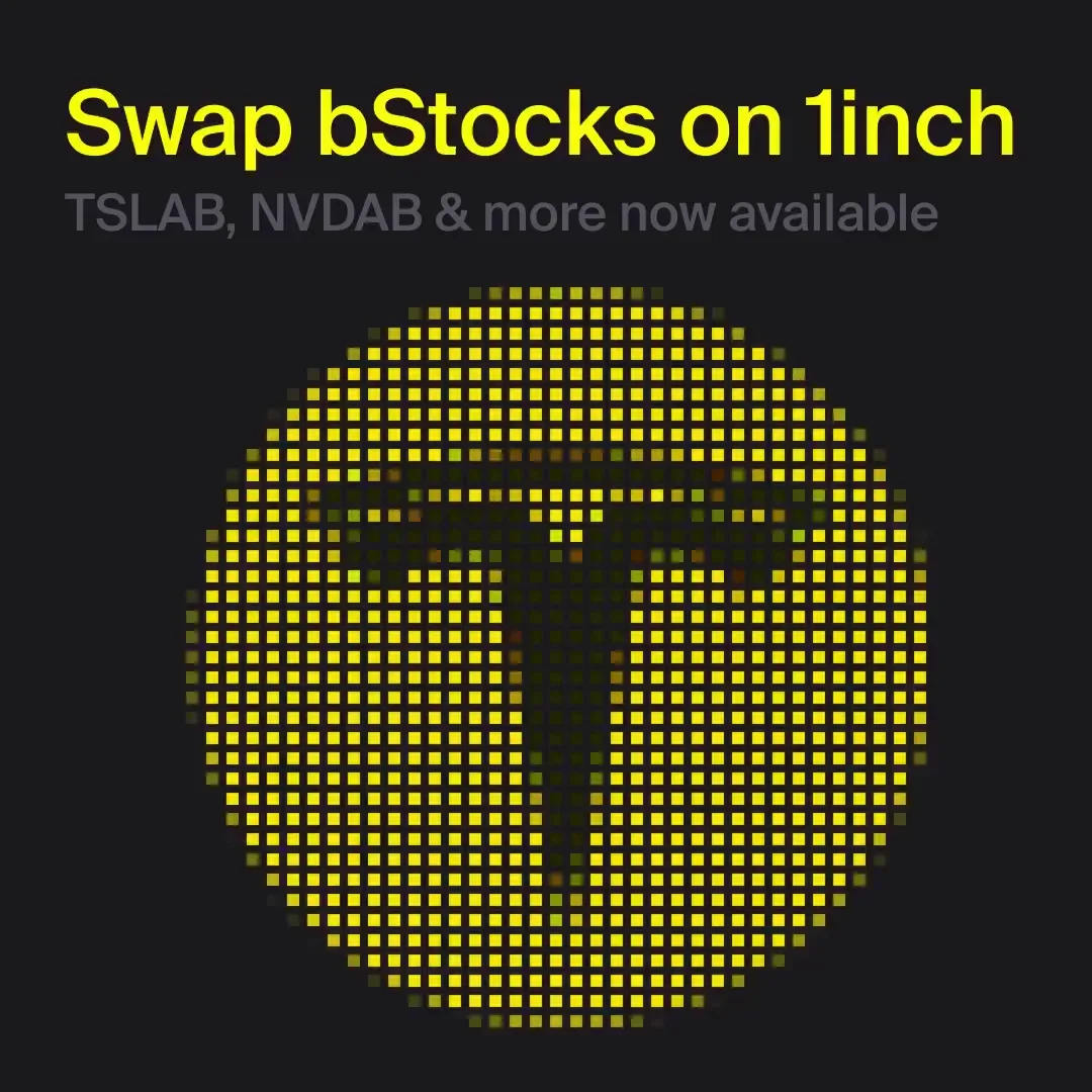 1inch: $30B+ in tokenized stock volume — public x-twitter post media curated for social post design inspiration.