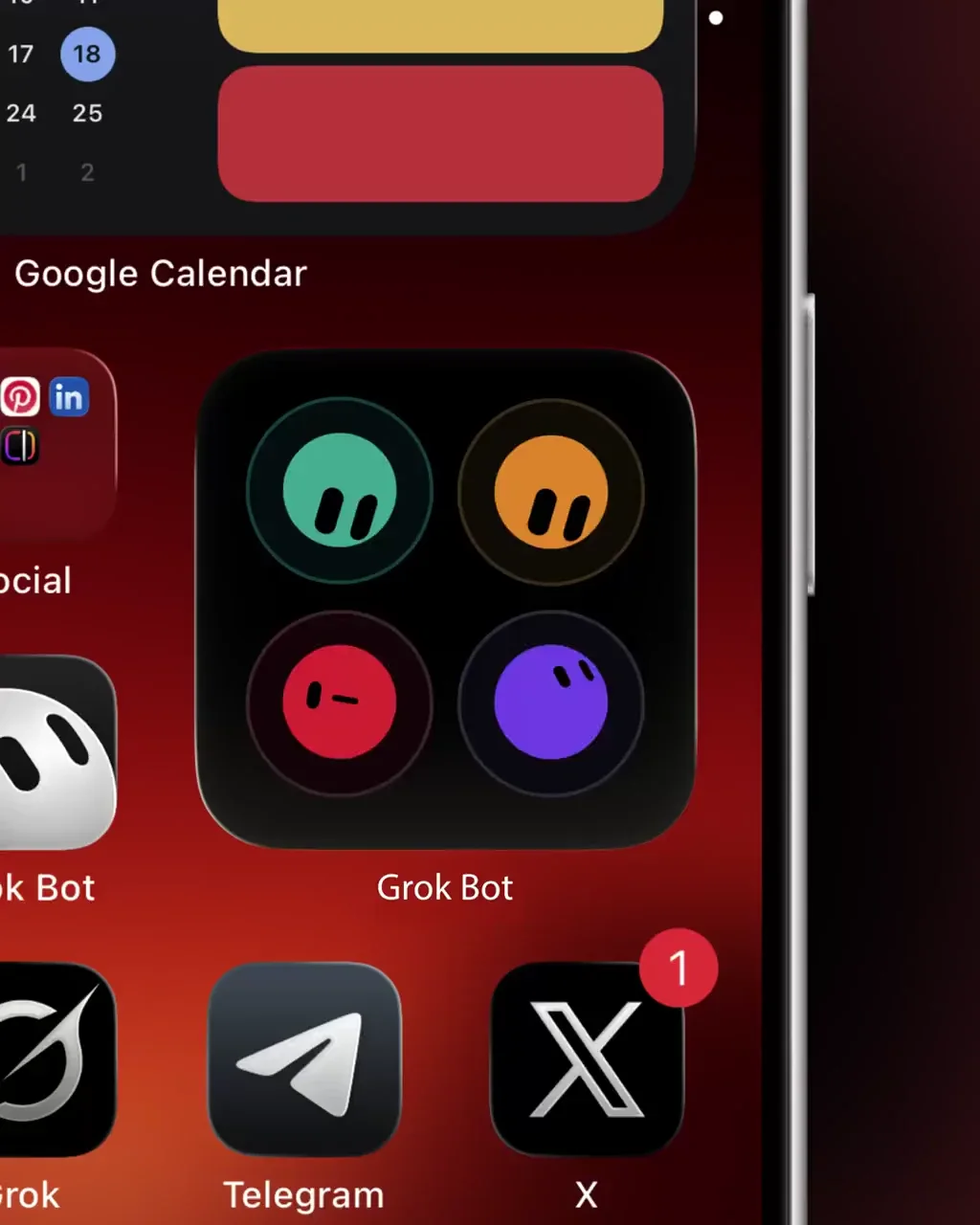 AB: Grok @bot but now it lives in a widget on your phone — public x-twitter post media curated for social post design inspiration.