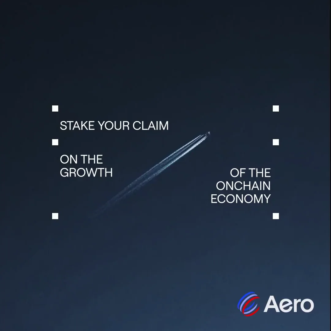 Aero: Stake your claim on the growth of the onchain economy — public x-twitter post media curated for social post design inspiration.