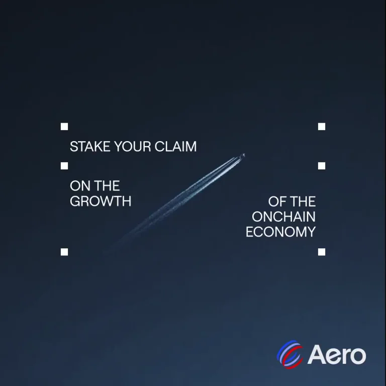 Aero: Stake your claim on the growth of the onchain economy — public x-twitter post media curated for social post design inspiration.