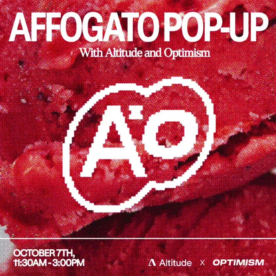 Altitude: Singapore, we’re serving affogatos with @Optimism — public x-twitter post media curated for social post design inspiration.