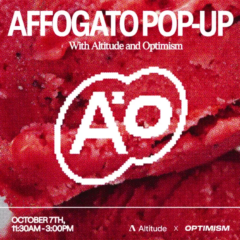 Altitude: Singapore, we’re serving affogatos with @Optimism — public x-twitter post media curated for social post design inspiration.