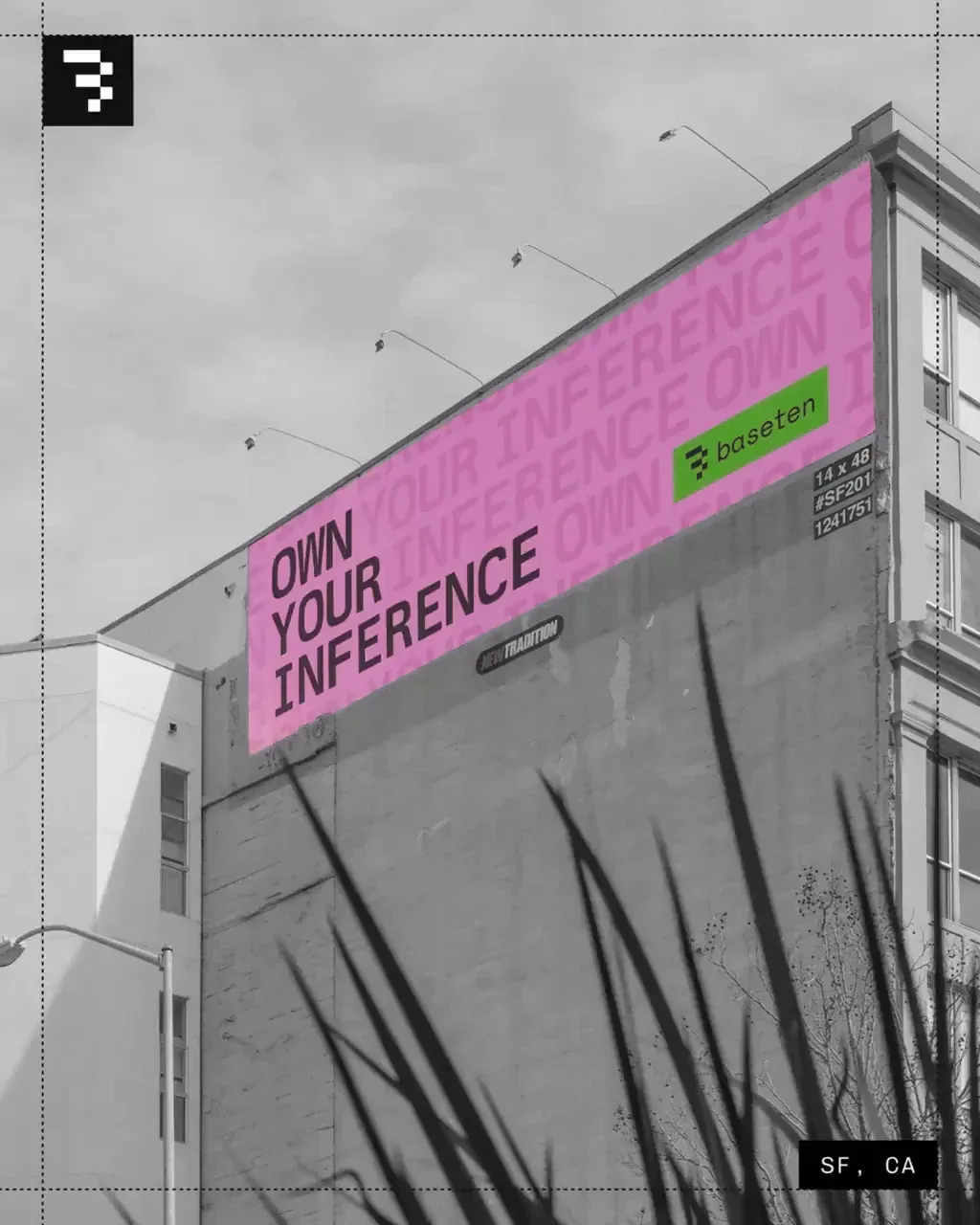 Baseten: We painted San Francisco green and pink — public x-twitter post media curated for social post design inspiration.