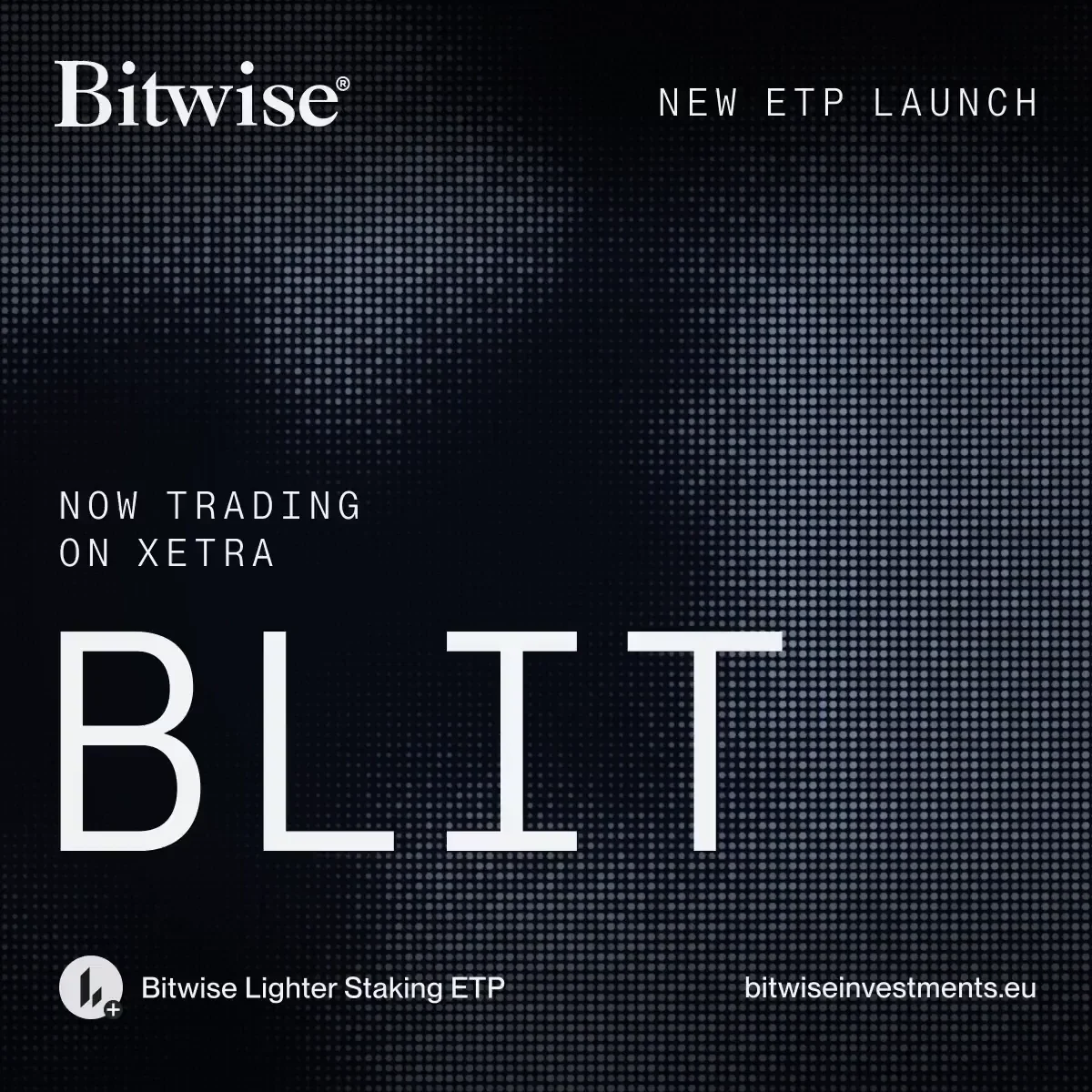 Bitwise in Europe: We're pleased to announce the launch of the Bitwise Lighter Staking ETP — public x-twitter post media curated for social post design inspiration.