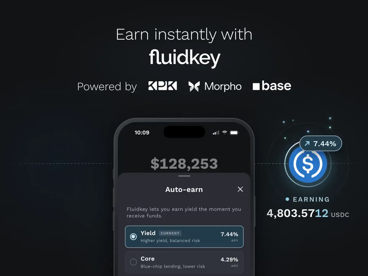 Fluidkey.eth: Auto-earn Yield is now live on Fluidkey — public x-twitter post media curated for social post design inspiration.