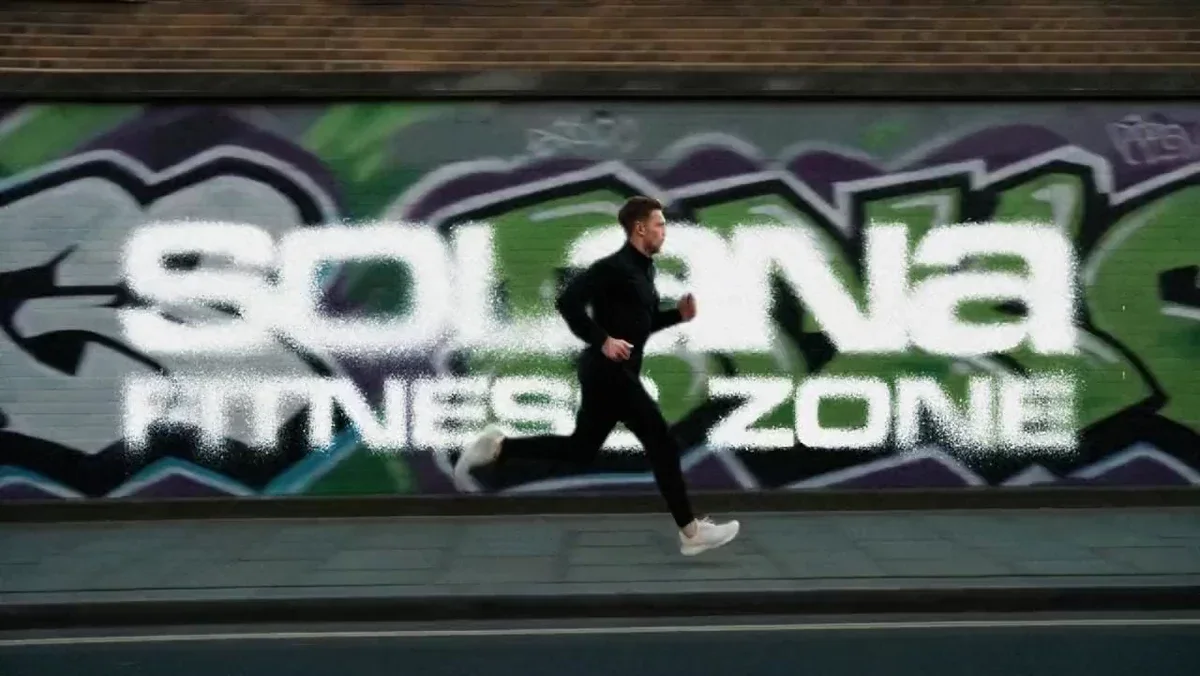 Solana fitness zone by @SolanaFndn x @getofflinexyz at breakpoint london — public x-twitter post media curated for social post design inspiration.