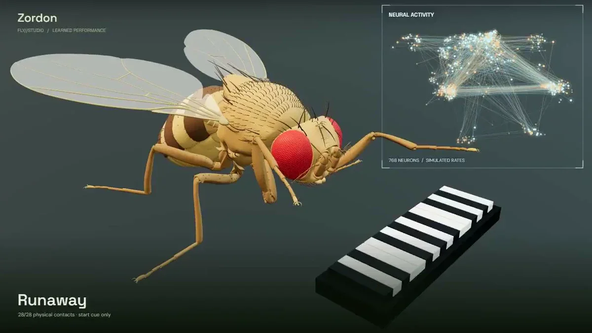 LuisV8: I trained a fly to play the runaway intro — public x-twitter post media curated for social post design inspiration.