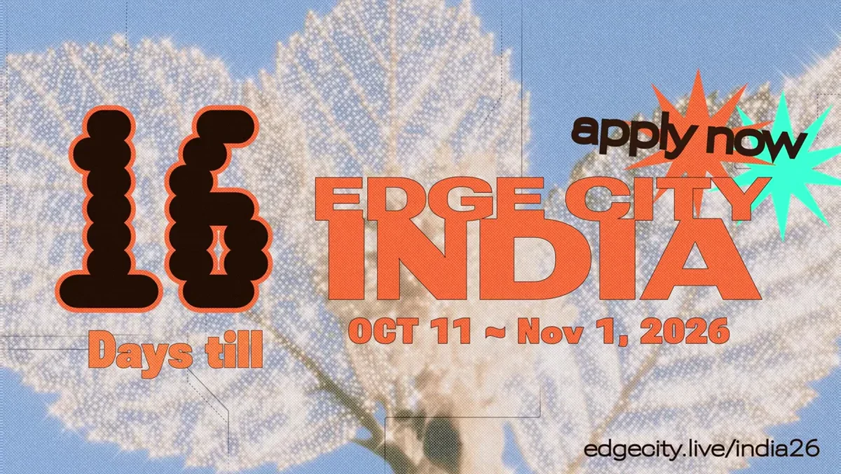 16 days until Edge City India in Goa (Oct 11 to Nov 1) ๐ฎ๐ณ โ public x-twitter post media curated for social post design inspiration.
