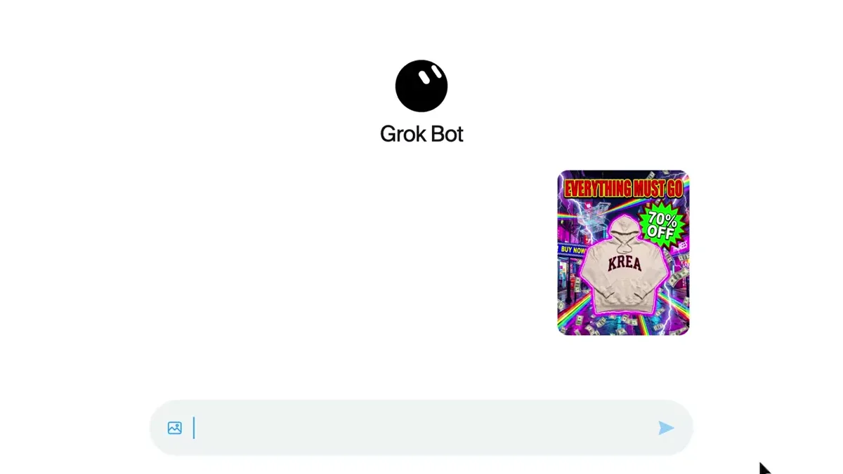 Krea: create a marketing campaign with Grok bot — public x-twitter post media curated for social post design inspiration.