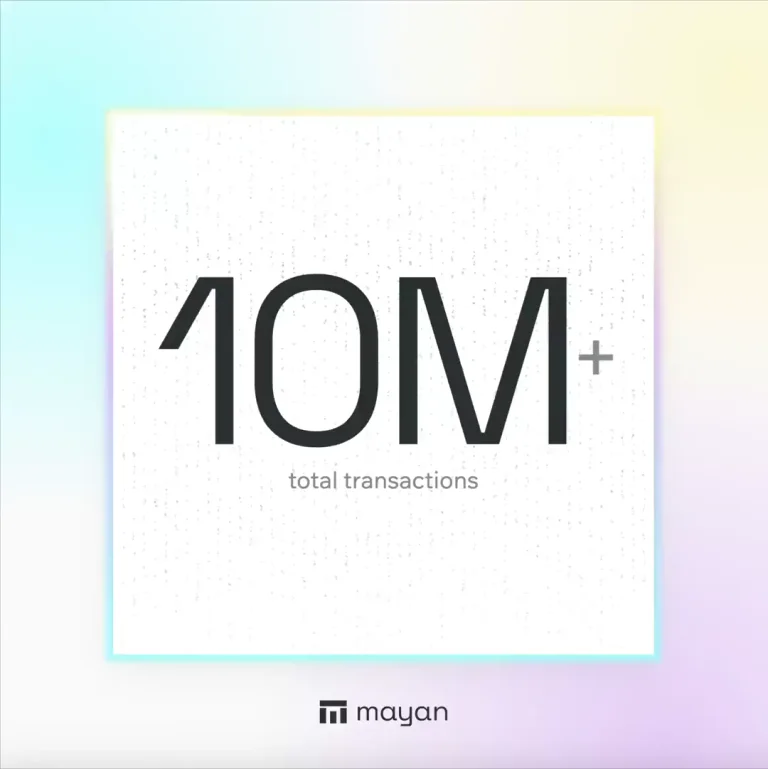 10M+ transactions powered by Mayan — public x-twitter post media curated for social post design inspiration.