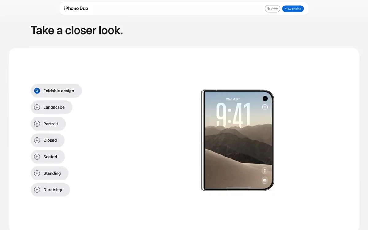 Mobbin: Take a closer look at the new iPhone Duo by @Apple — public x-twitter post media curated for social post design inspiration.
