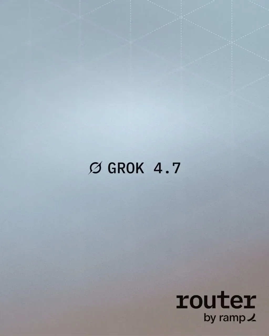 Ramp Router: Grok 4.7 — public x-twitter post media curated for social post design inspiration.