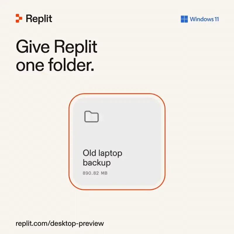Replit ⠕: Excited to announce the Replit desktop app preview with @Microsoft — public x-twitter post media curated for social post design inspiration.
