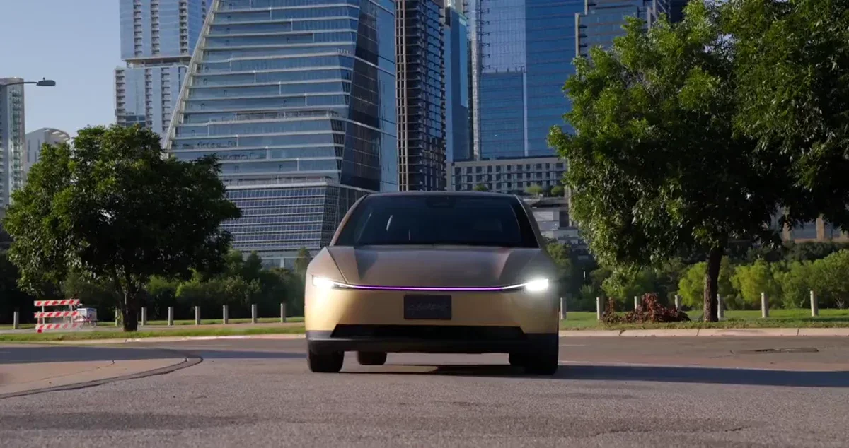 Robotaxi: Cybercab's Megalamp is designed to ensure you always find your ride — public x-twitter post media curated for social post design inspiration.