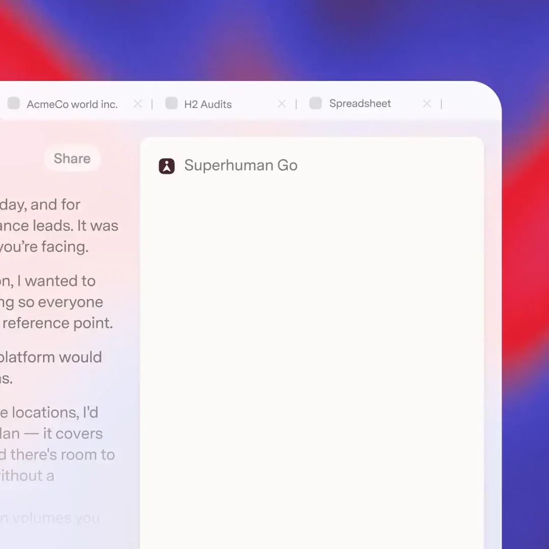 Superhuman Go lives on the side of your screen and adapts to what — public x-twitter post media curated for social post design inspiration.