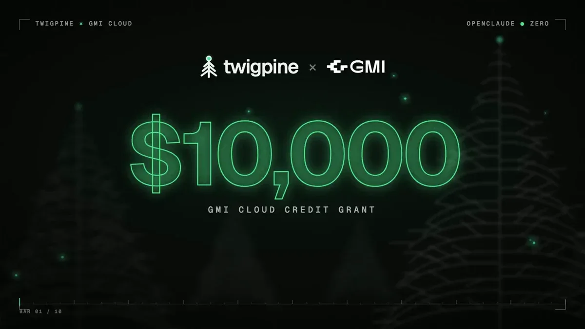 Twigpine: $10,000 in @gmi_cloud credits just landed — public x-twitter post media curated for social post design inspiration.