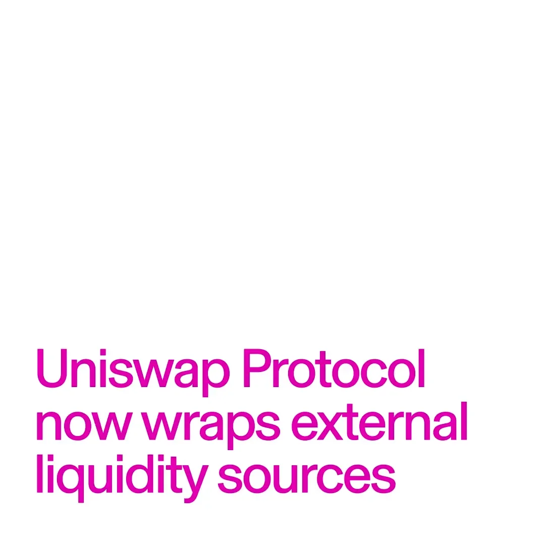 Uniswap v4 is now an aggregator Hooks wrap external liquidity sources — public x-twitter post media curated for social post design inspiration.