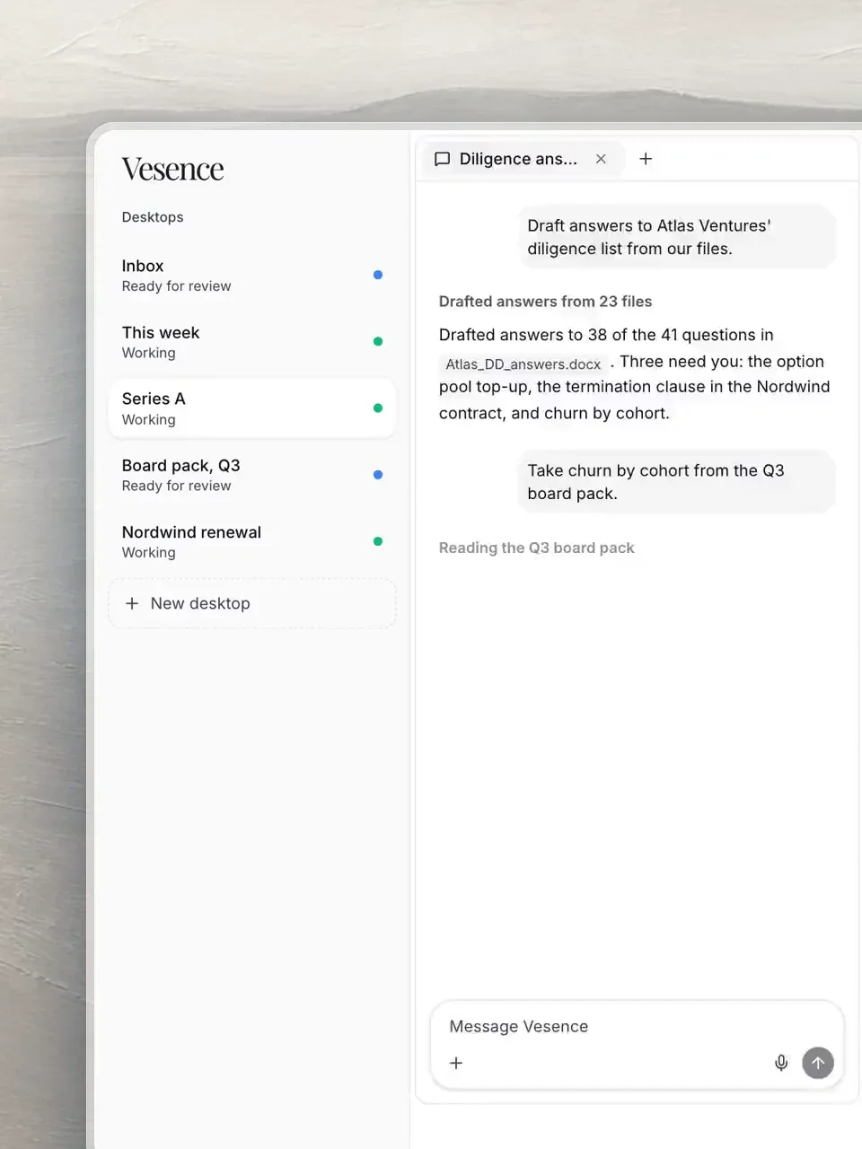Vesence: The Desktop — public x-twitter post media curated for social post design inspiration.