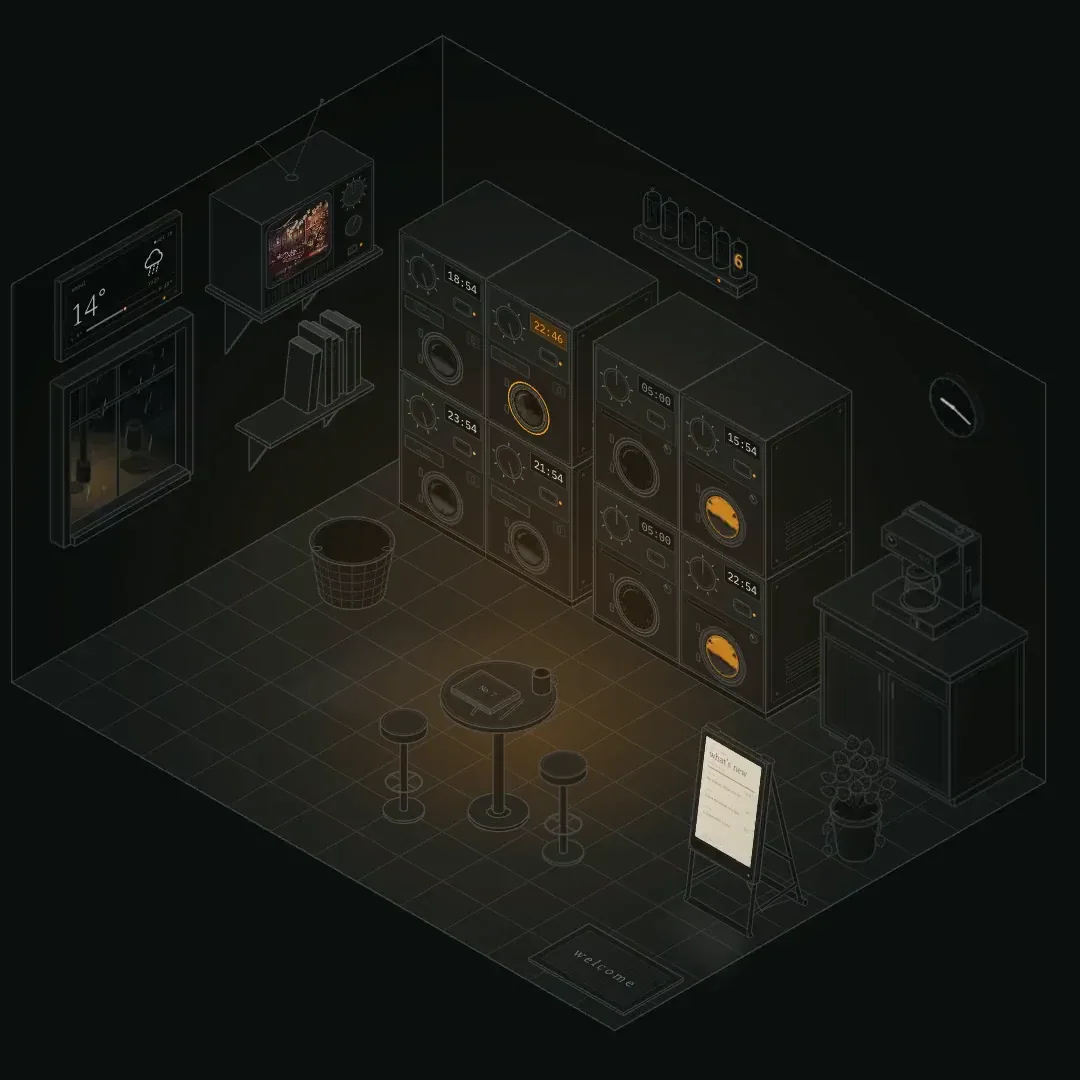 Li Yuxuan: Actually I've hidden quite a few easter eggs in this tiny laundromat — public x-twitter post media curated for social post design inspiration.