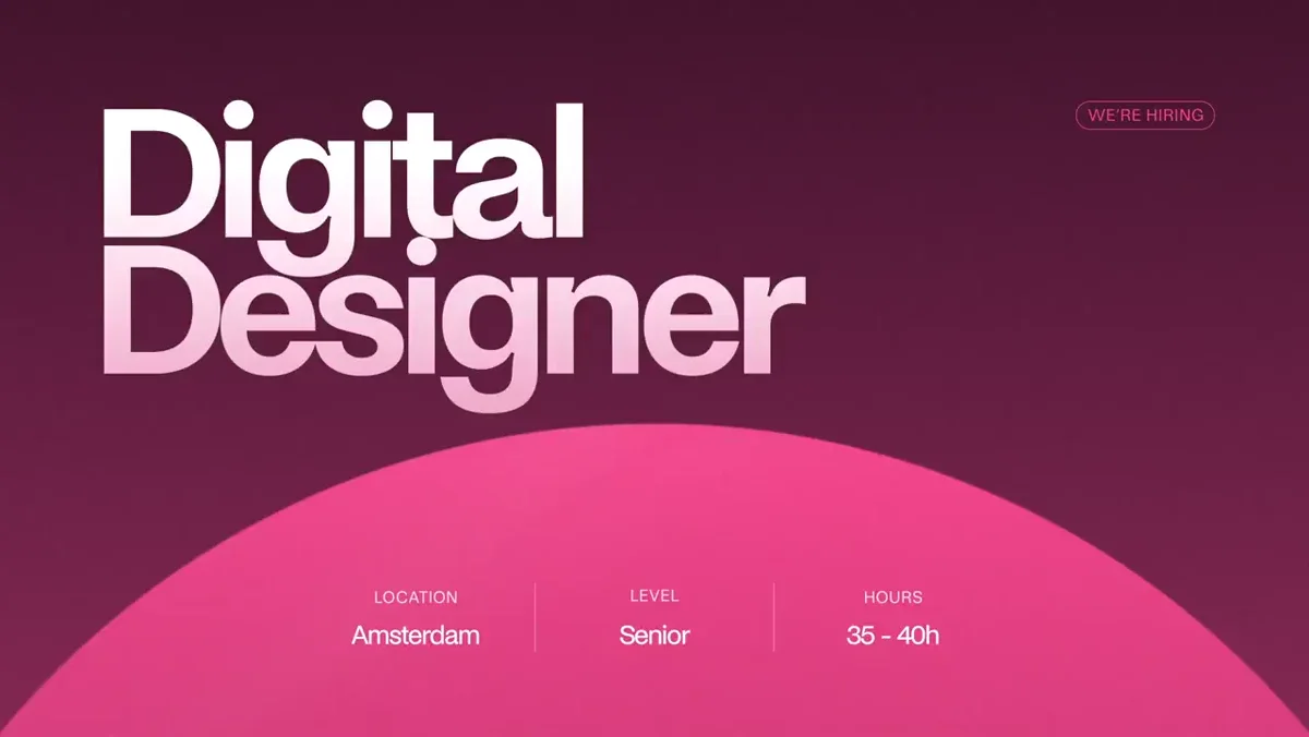Yummygum: We're hiring a brand-minded senior digital designer in Amsterdam — public x-twitter post media curated for social post design inspiration.