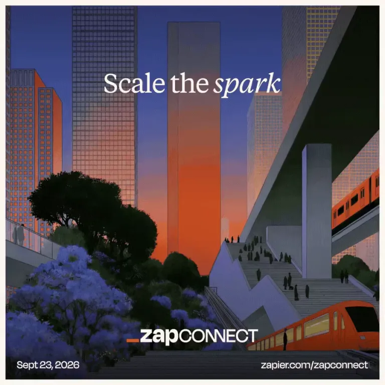 Zapier: We're done just talking about AI — public x-twitter post media curated for social post design inspiration.