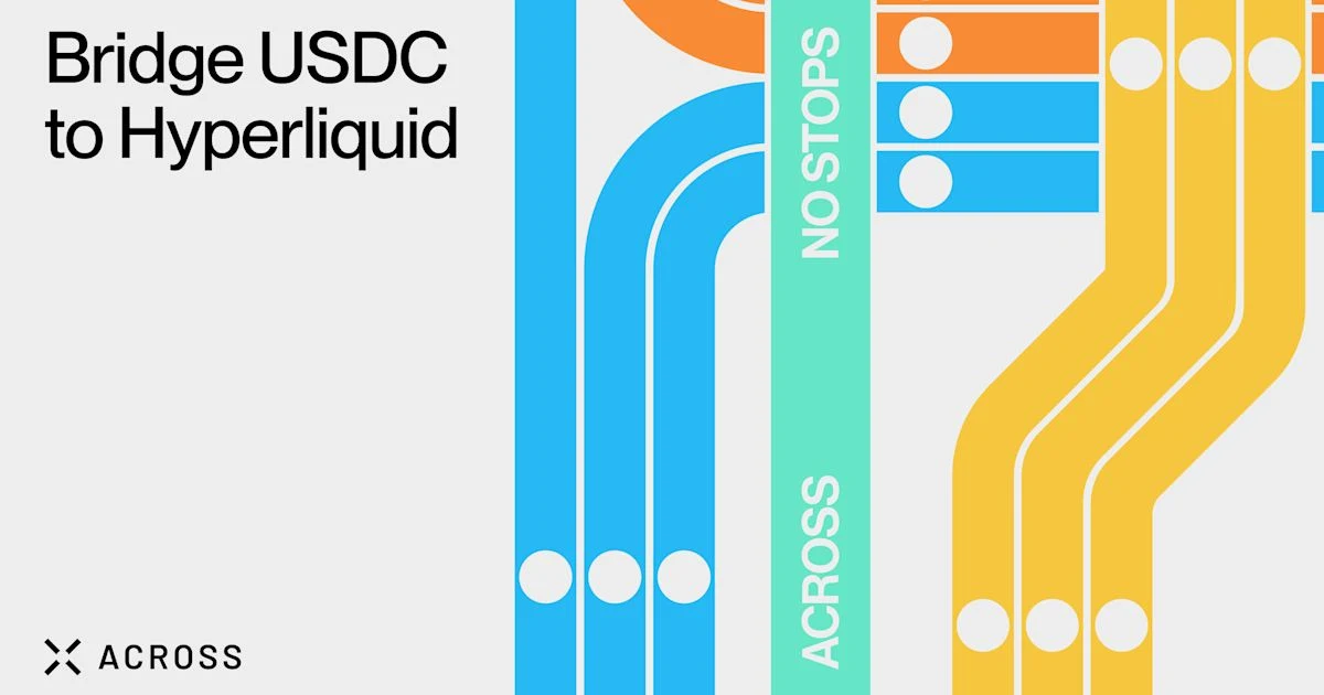 Across OG image: Bridge USDC Directly to Hyperliquid in Seconds, Only on Across Protocol