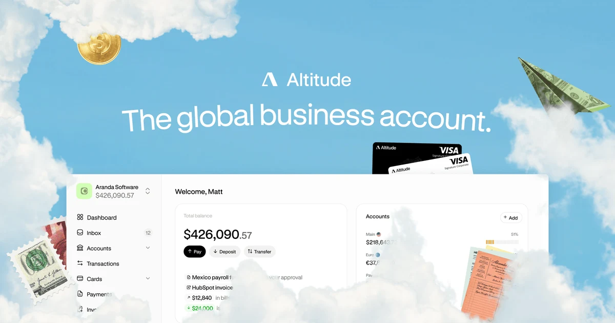 Altitude OG image: Global business account, open from 200+ countries | Altitude