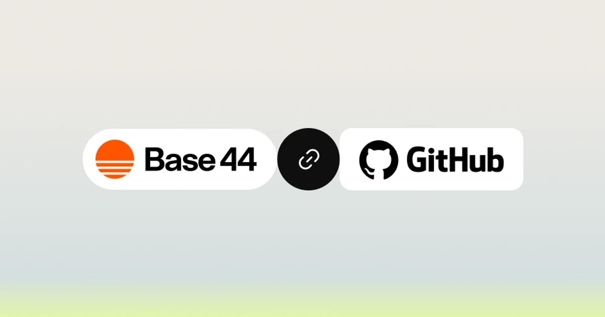 Base44 OG image: Base44 GitHub integration: build in Base44, ship with GitHub | Base44 Blog