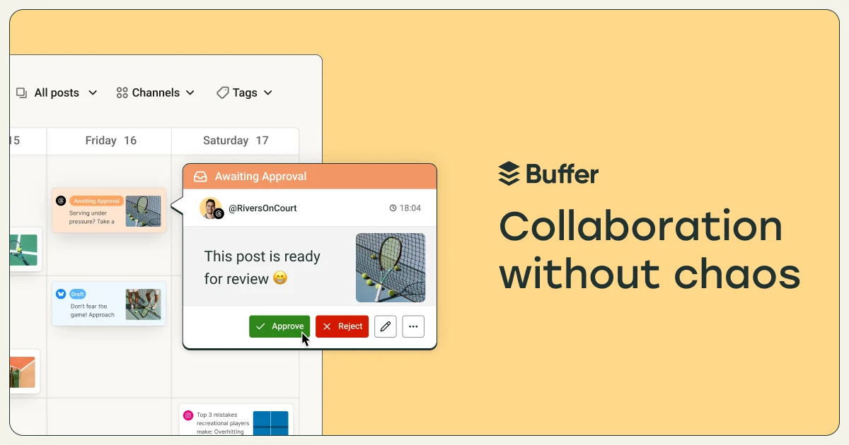 Buffer OG image: Social Media Collaboration Tools for Creators and Teams | Buffer