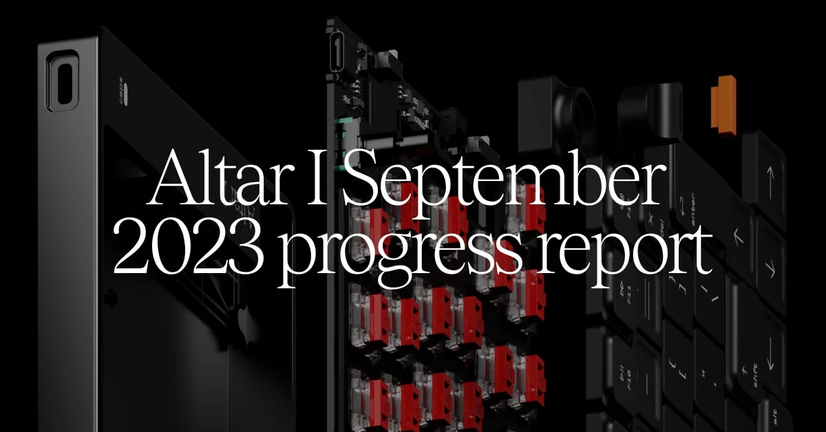 Electronic Materials Office® OG image: Altar I September 2023 progress report | Electronic Materials Office