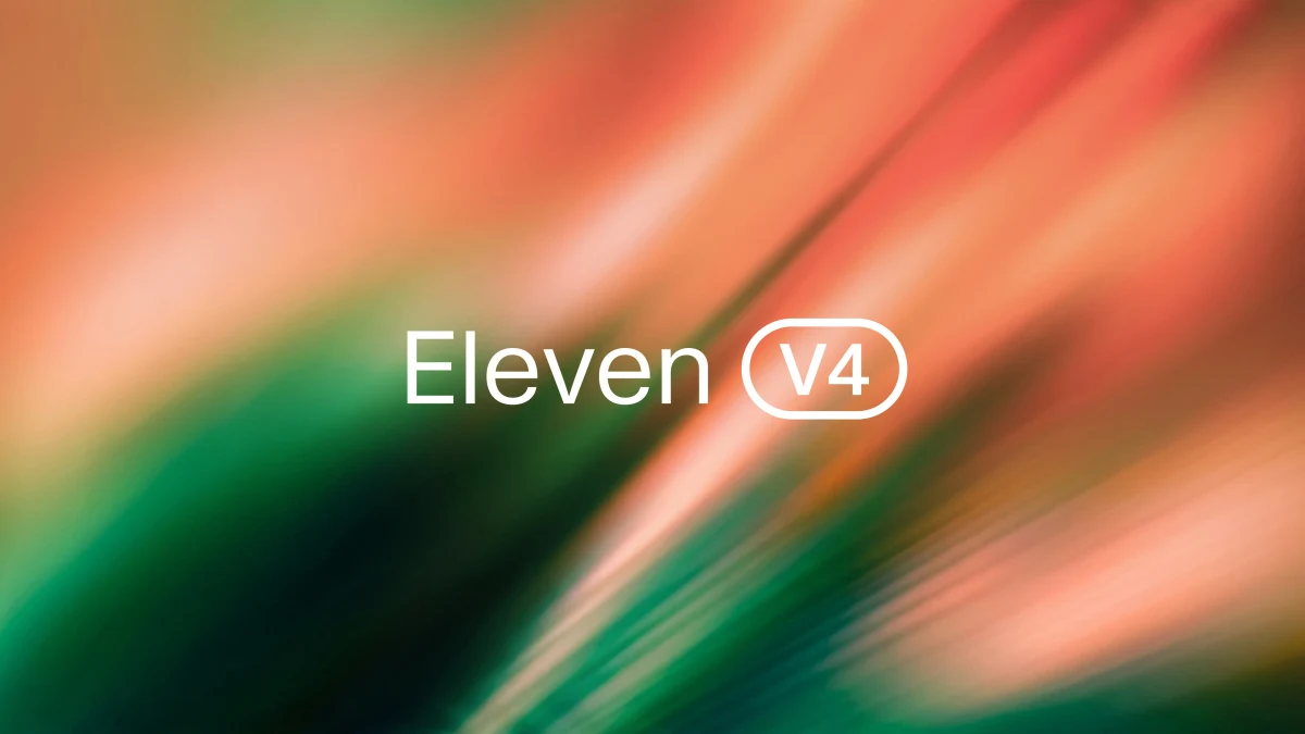 ElevenLabs OG image: Eleven v4: Our most expressive text-to-speech AI model yet