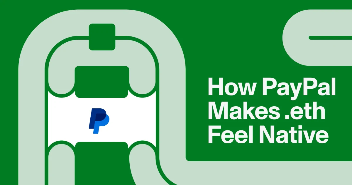 Ensdomains OG image: How PayPal uses ENS | ENS