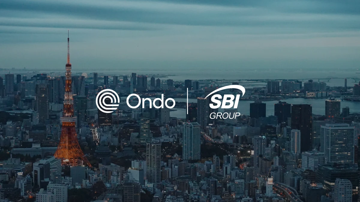 Ondo Finance OG image: Ondo and SBI Group Partner to Bring Japanese Equities Onchain