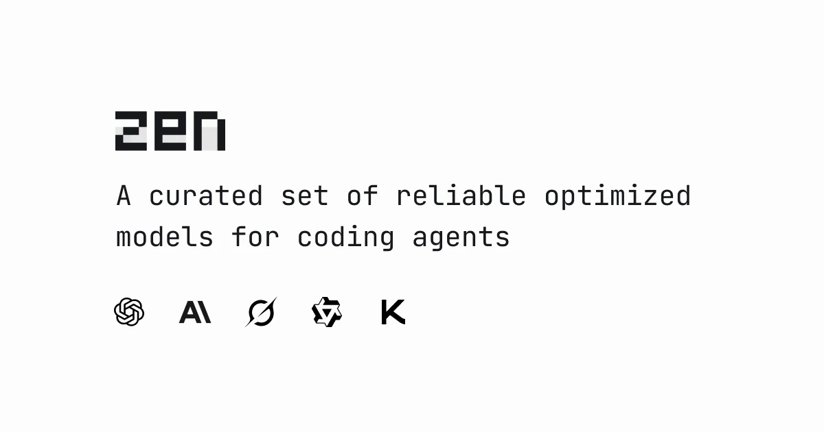 Opencode OG image: OpenCode Zen | A curated set of reliable optimized models for coding agents