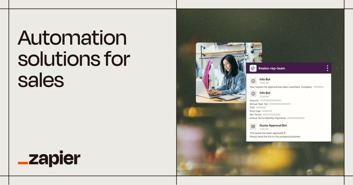 Zapier OG image: Sales automation solutions | Zapier