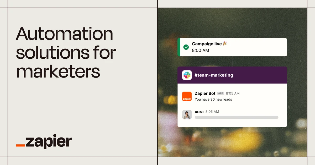 Zapier OG image: Marketing automation solutions | Zapier