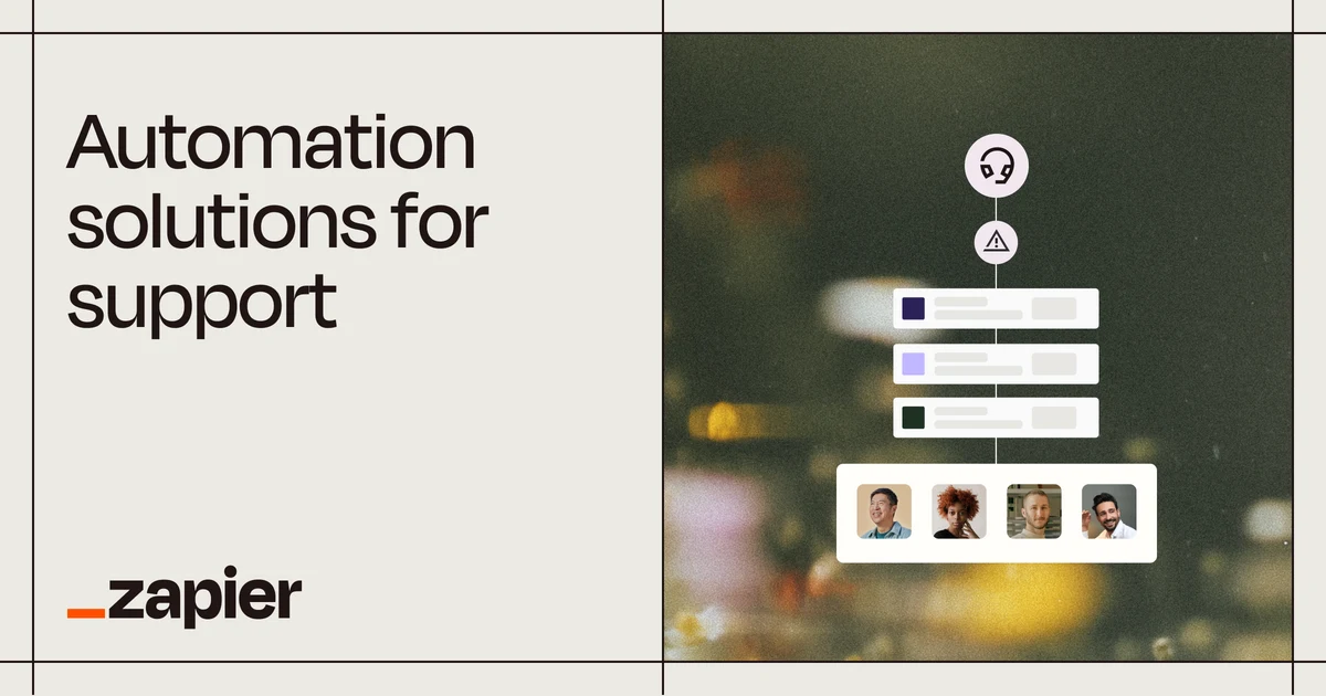 Zapier OG image: Automation solutions for customer support | Zapier