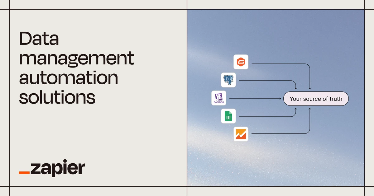 Zapier OG image: Data management automation solutions | Zapier