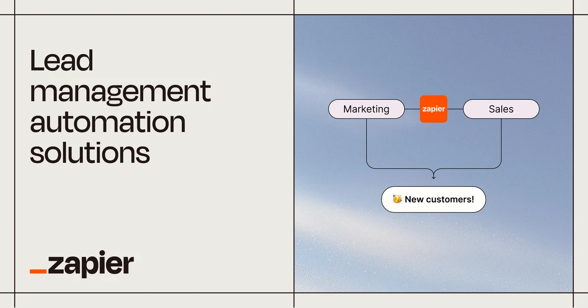 Zapier OG image: Lead management automation solutions | Zapier