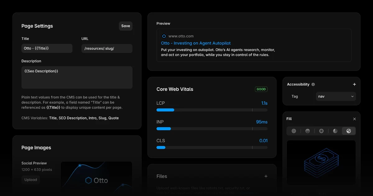 Framer OG image: Framer SEO: Built-in SEO tools with AI assistance