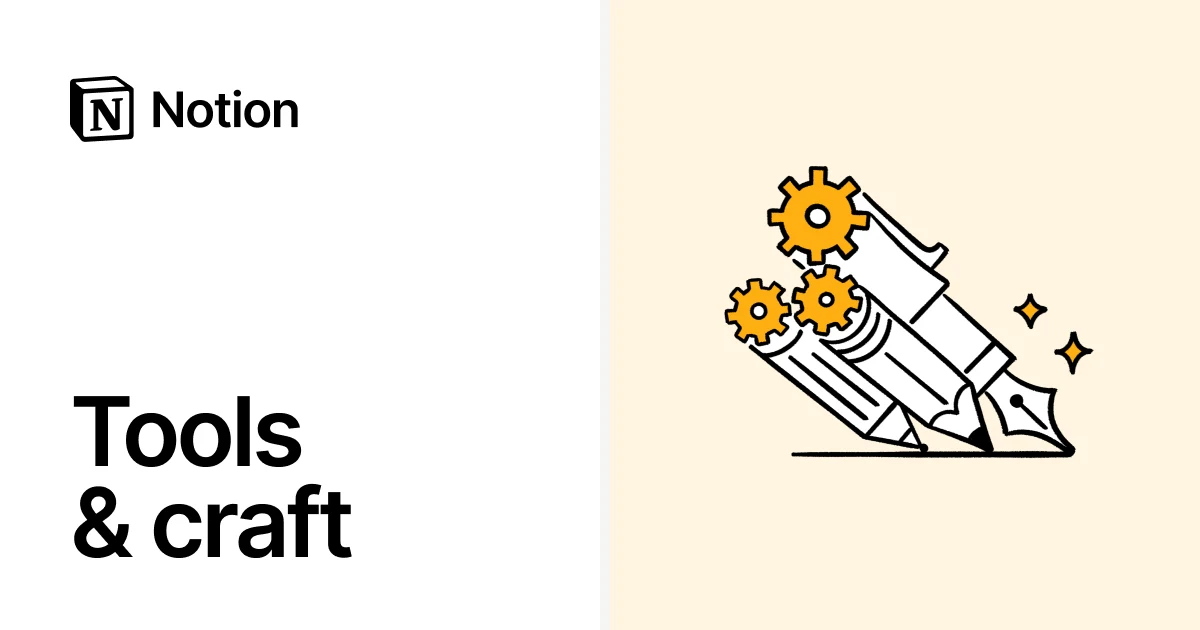 Notion OG image: Tools & Craft – Notion Blog